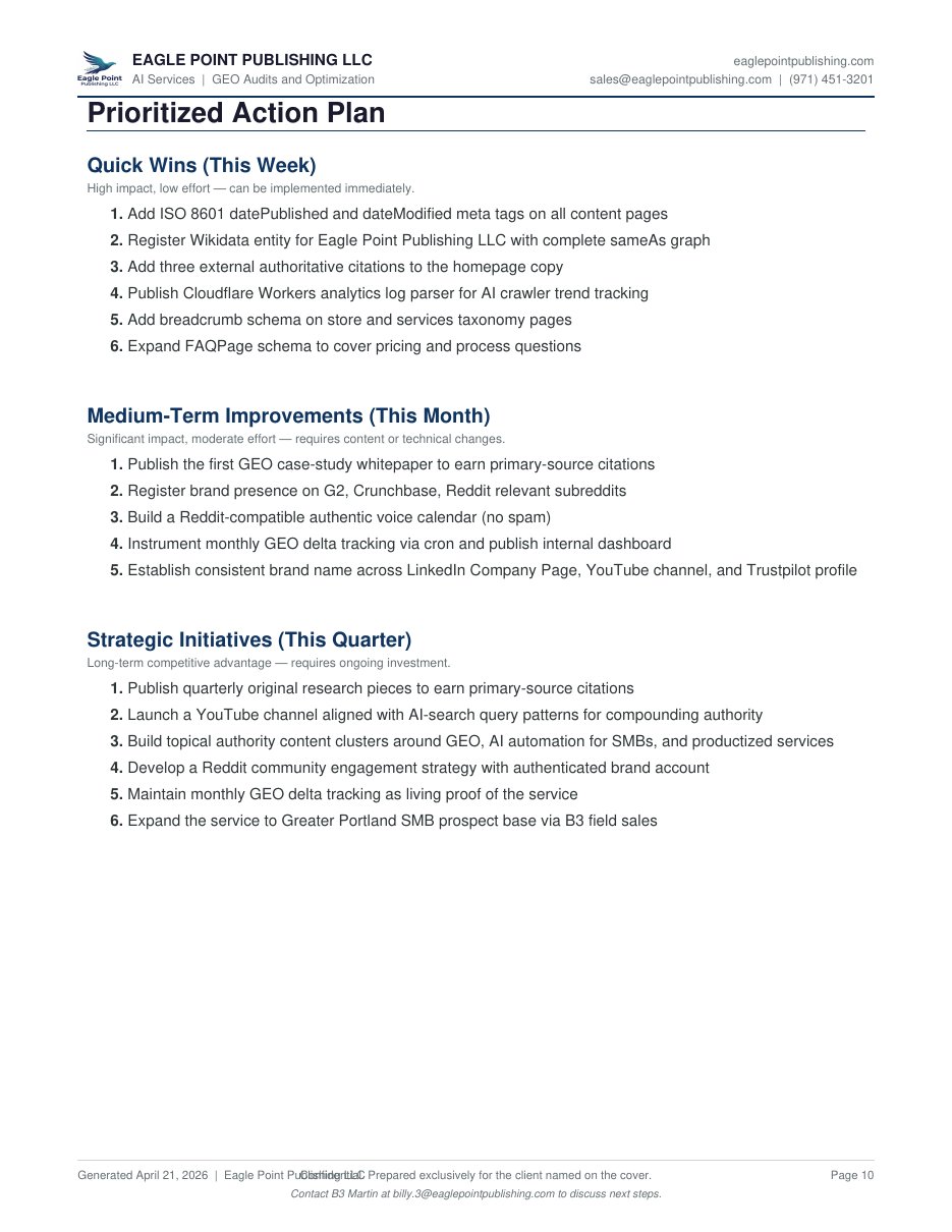 After GEO audit report page 10