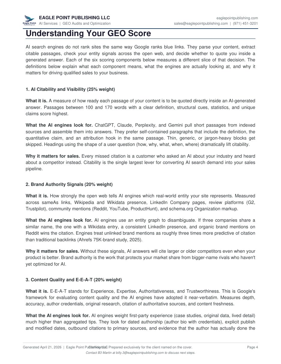After GEO audit report page 4