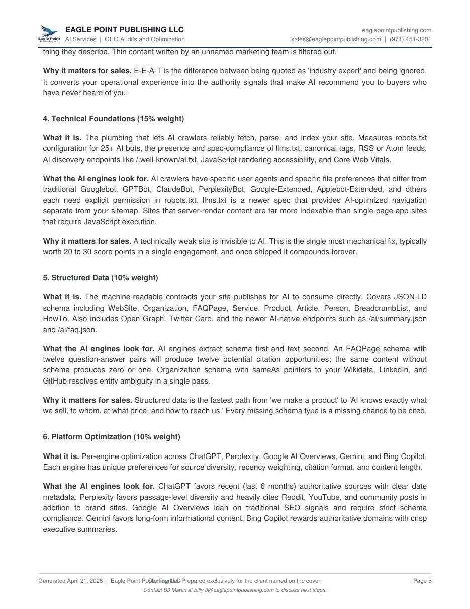 After GEO audit report page 5