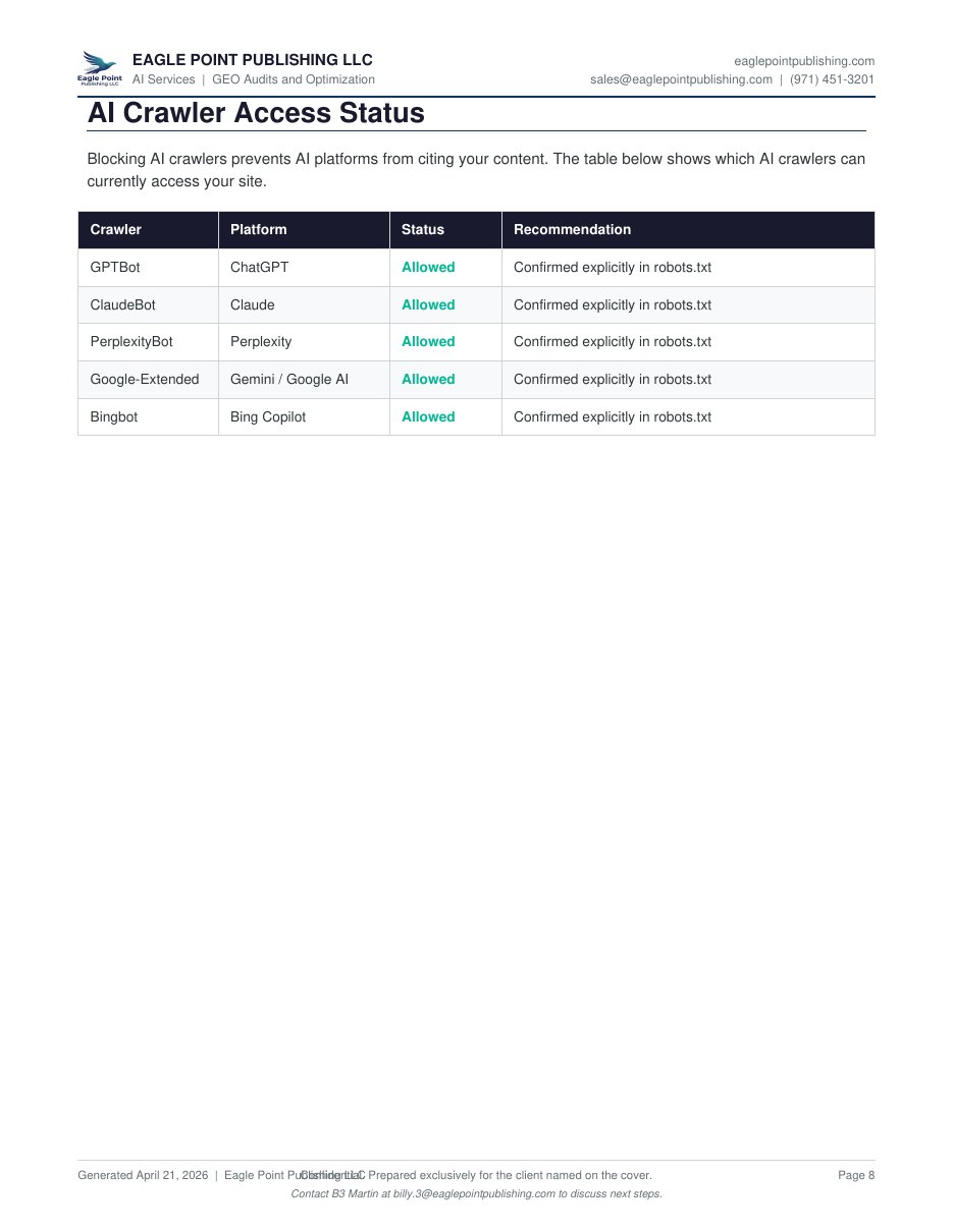 After GEO audit report page 8
