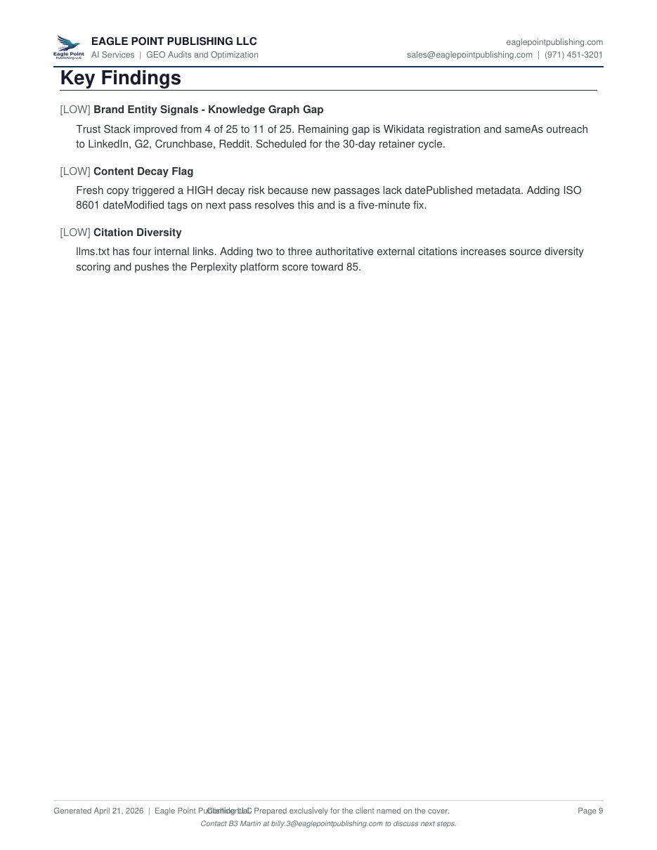 After GEO audit report page 9