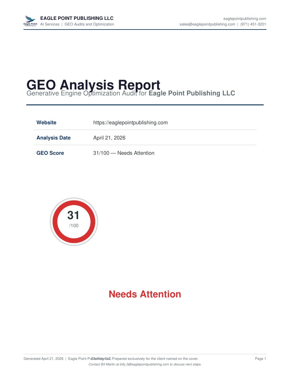 Before GEO audit report page 1
