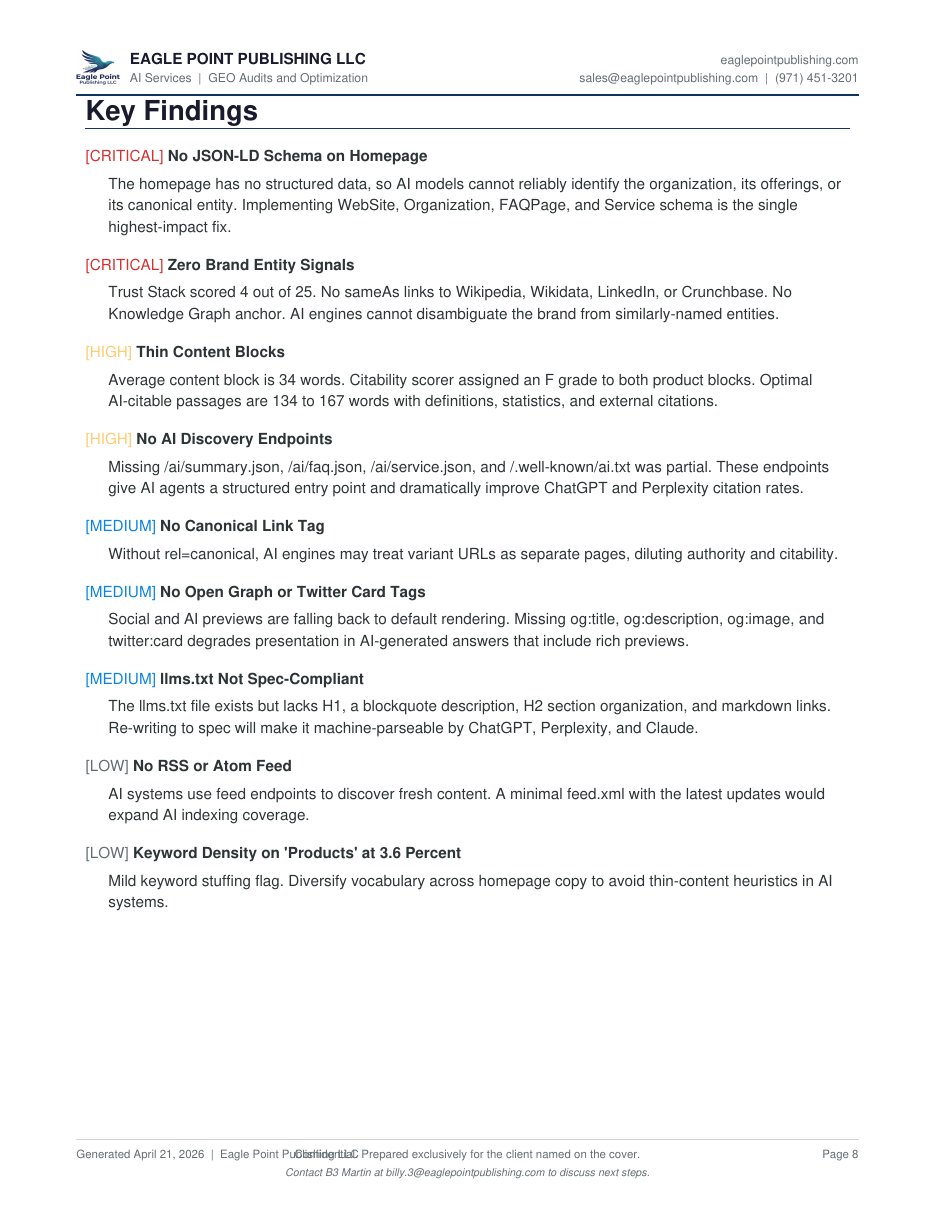 Before GEO audit report page 8