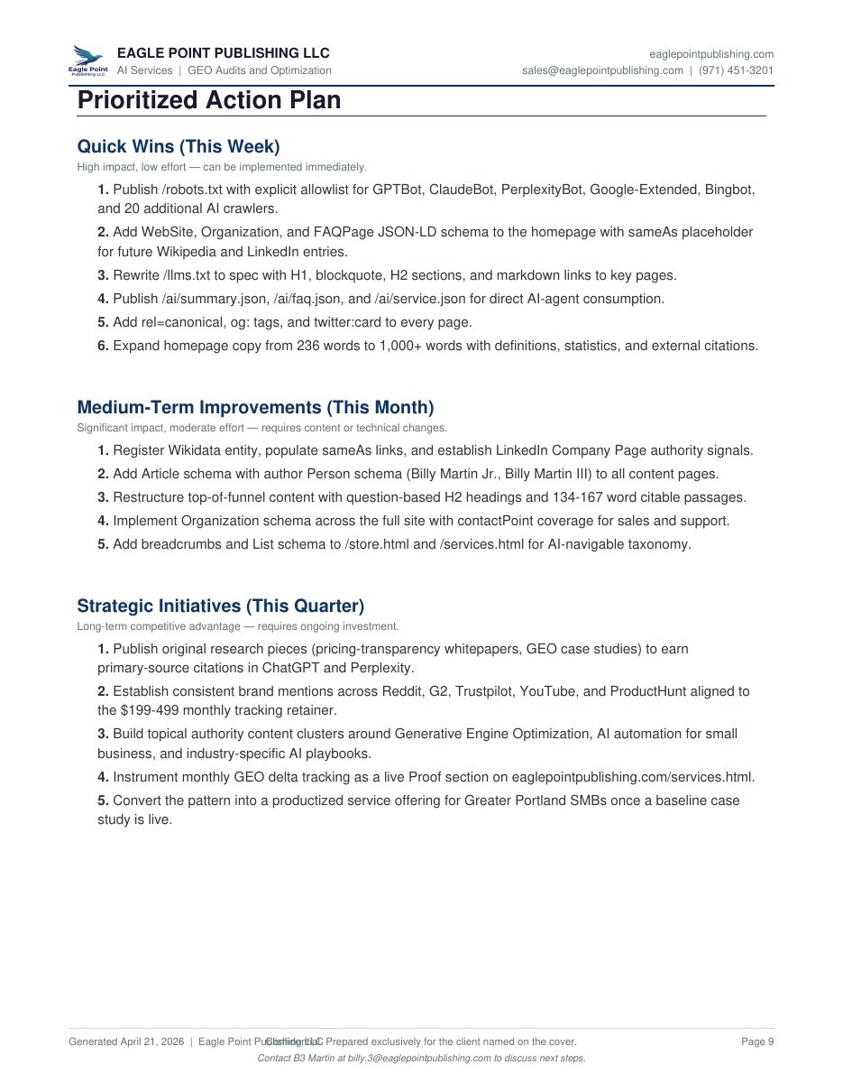Before GEO audit report page 9