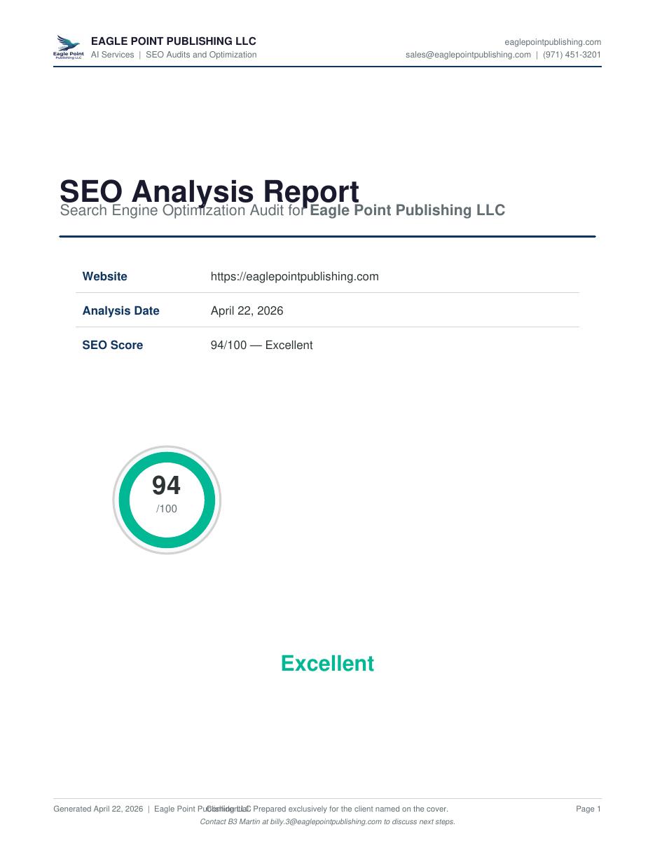 After SEO audit report page 1