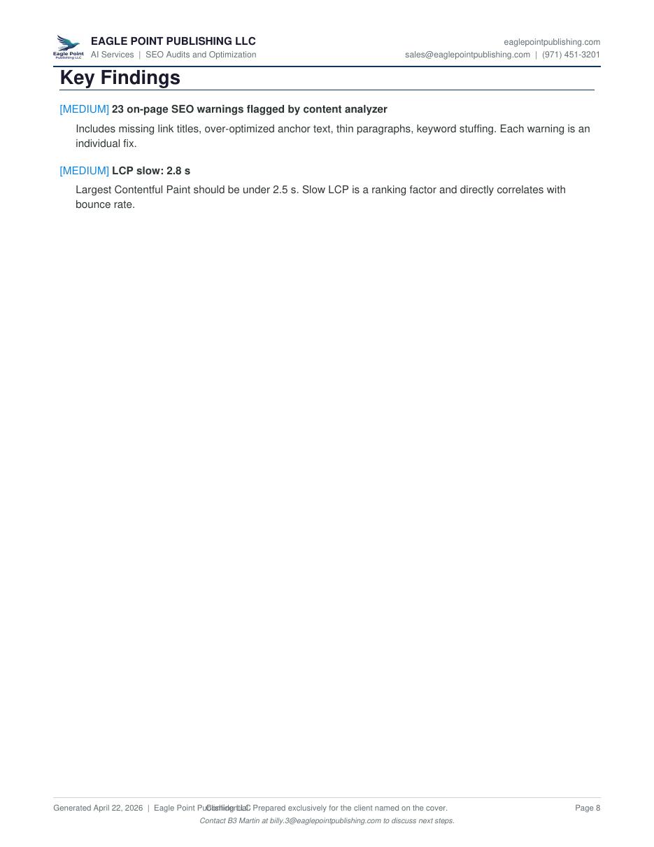 After SEO audit report page 8