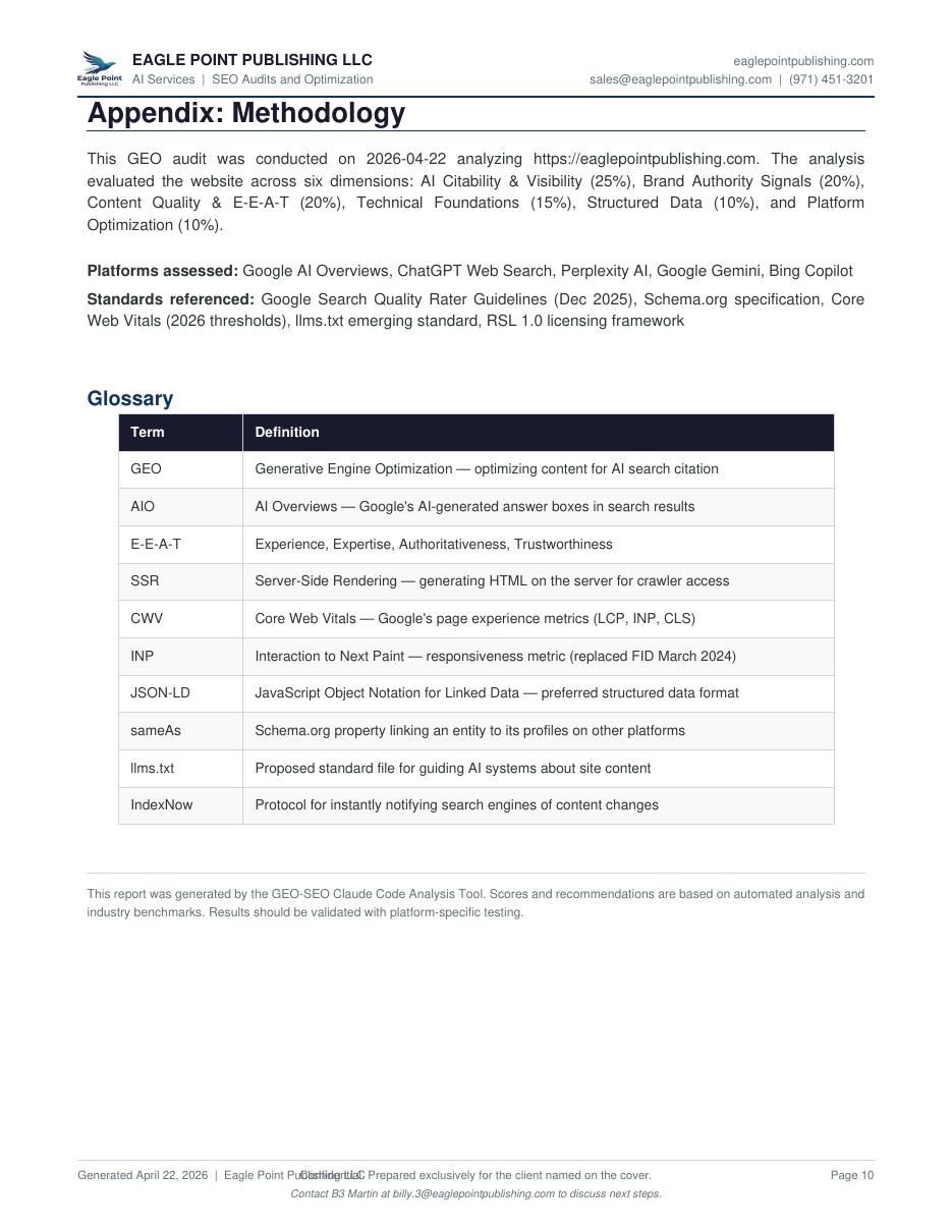 Before SEO audit report page 10
