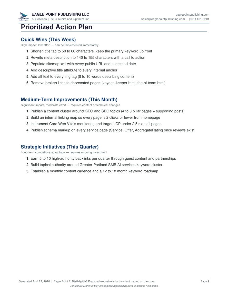 Before SEO audit report page 9