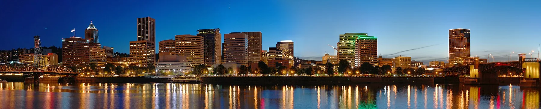 Portland night skyline, a local header for missed-call and service-response systems.